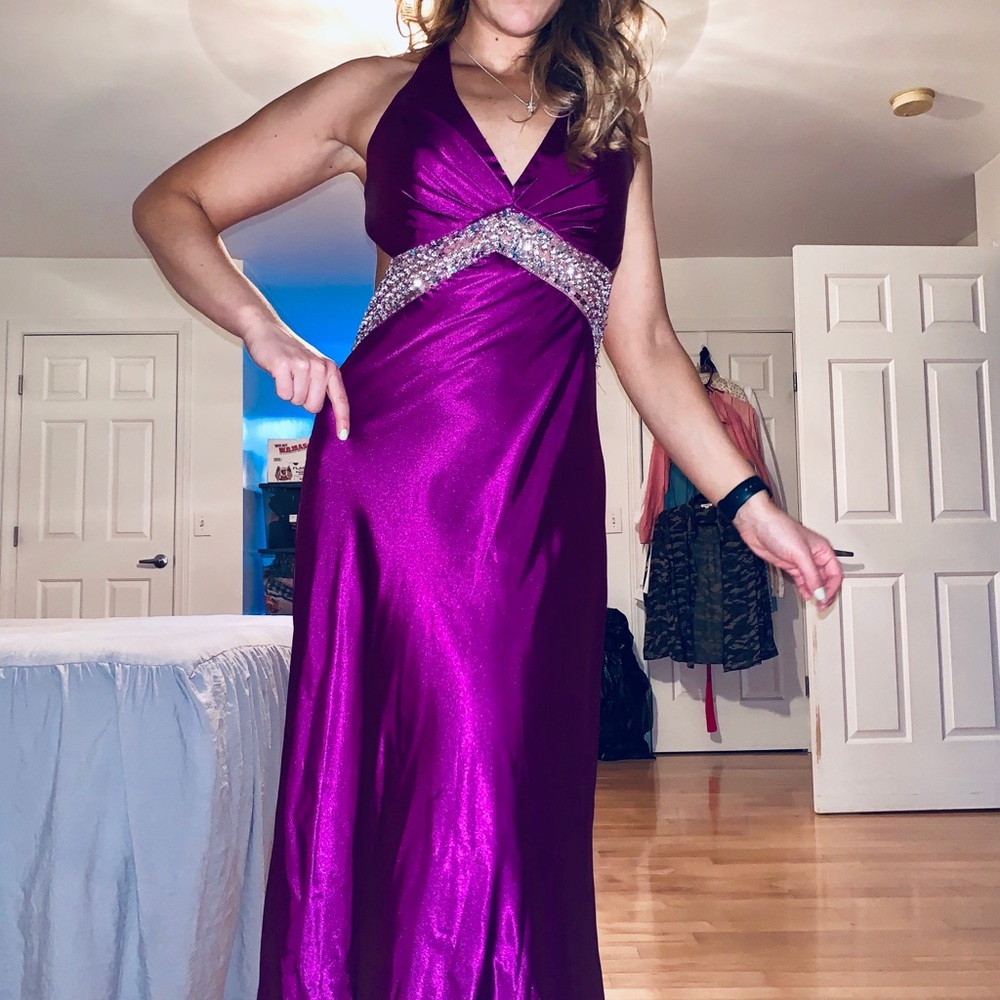 Purple beaded gown